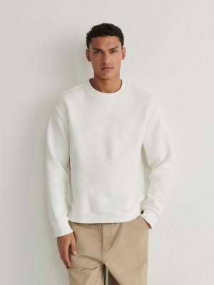 Cream Reserved Structural Jersey Men's Sweatshirts | XMBI-64395