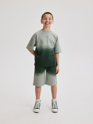 Dark Green Reserved Cotton Rich Set Boys' T-shirts | WOTF-45168