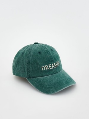 Dark Green Reserved Peaked Men's Caps | EGYX-48210