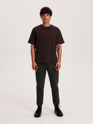 Dark Green Reserved Quilted Men's Trousers | LCXN-26941