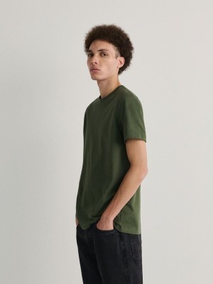 Dark Green Reserved Regular Fit Men's T-shirts | IKXV-41235