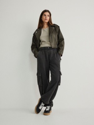 Dark Grey Reserved Cargo Women's Trousers | NUPK-25867