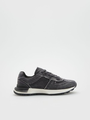 Dark Grey Reserved Combined Men's Shoes | NRPE-78439