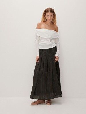 Dark Grey Reserved Cotton Women's Skirts | OLSX-53640