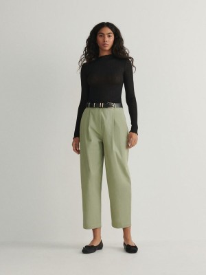 Green Reserved Chino With Women's Trousers | HQOK-85074