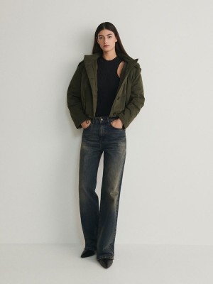 Green Reserved Cropped Women's Jackets | RPYD-60429