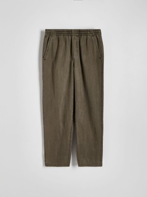 Green Reserved Joggers Men's Trousers | IFLD-13067