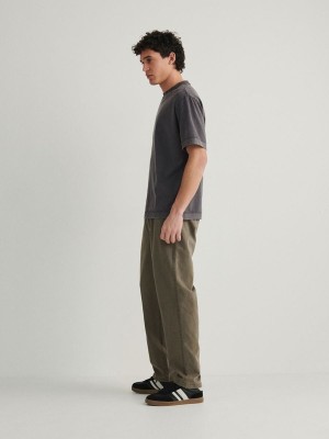 Green Reserved Joggers Men's Trousers | JQGU-38706