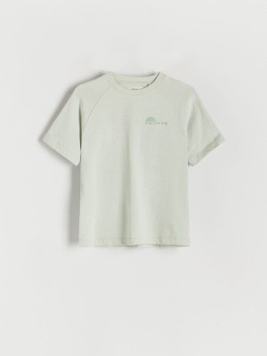 Green Reserved Oversized Boys' T-shirts | EIXS-35876