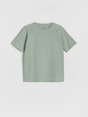 Green Reserved Oversized Boys' T-shirts | LFJT-89716