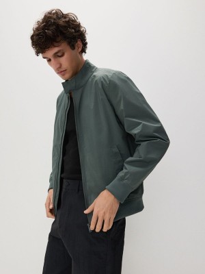 Green Reserved Stand Up Collar Men's Jackets | CAVZ-35186