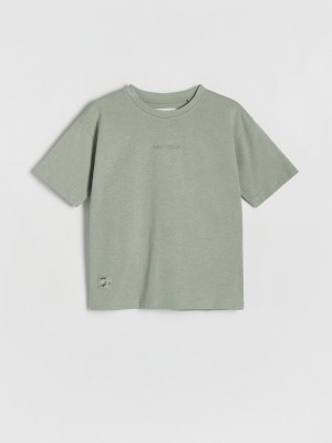 Green Reserved T-embroidery Detailing Boys' T-shirts | DYXZ-27063