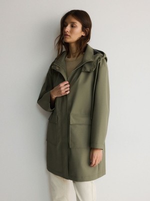 Green Reserved Waterproof Parka Women's Jackets | WIBX-56820