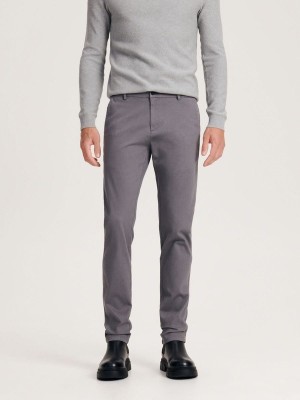 Grey Reserved Chino Slim Fit Men's Trousers | SRVB-10593