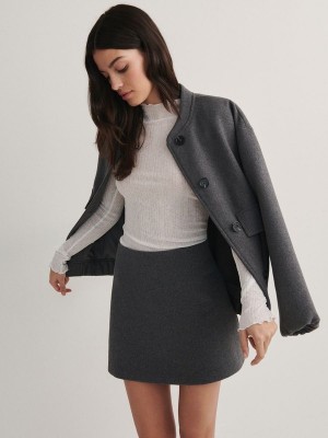 Grey Reserved Mini Women's Skirts | VQDL-92630