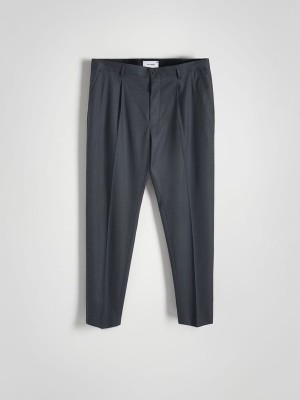 Grey Reserved Quilted Men's Trousers | TMKC-45372