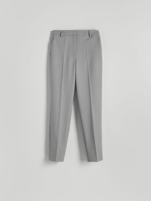 Grey Reserved Straight Leg Women's Trousers | AVSZ-71908