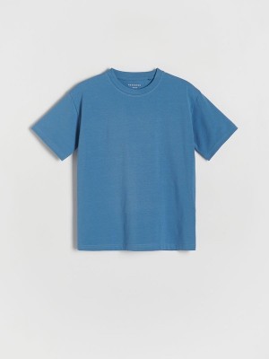 Grey / Blue Reserved Oversized Cotton Boys' T-shirts | SWVT-87420