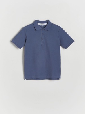 Grey / Blue Reserved Polo Boys' T-shirts | SGBI-46709