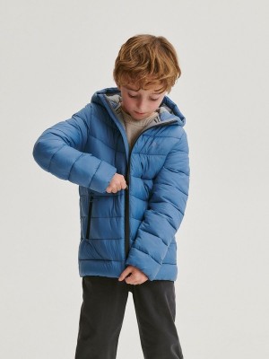 Grey / Blue Reserved Quilted Boys' Jackets | LGCV-45891