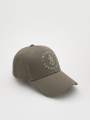 Grey / Brown Reserved Peaked Men's Caps | HUSF-35790