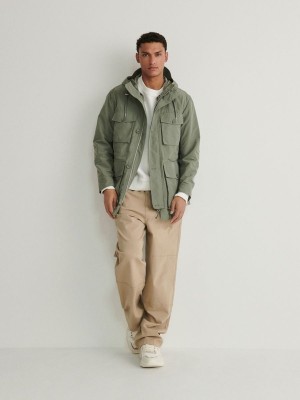 Light Green Reserved Detachable Men's Jackets | OKWC-85164