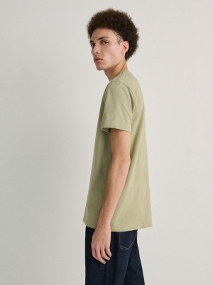 Light Green Reserved Regular Fit Men's T-shirts | PNIQ-32764