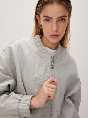 Light Grey Reserved Bomber Women's Jackets | SEXL-57608