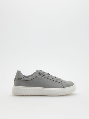 Light Grey Reserved Faux Leather Men's Shoes | TNXW-40571