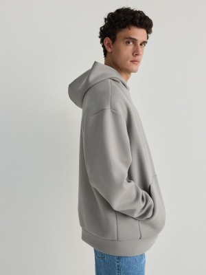 Light Grey Reserved Plain Men's Sweatshirts | VQNY-40359