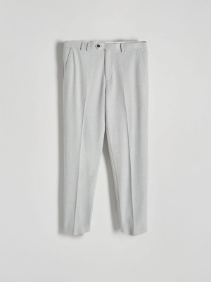 Light Grey Reserved Quilted Men's Trousers | AHGM-68057