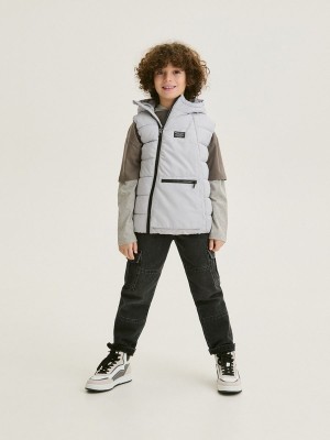 Light Grey Reserved Quiltedhood Boys' Jackets | KOSU-42861