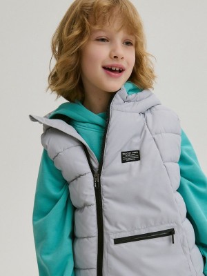 Light Grey Reserved Quiltedhood Boys' Jackets | RHSC-60759