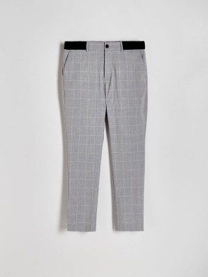 Light Grey Reserved Slim Men's Trousers | GYZT-18072