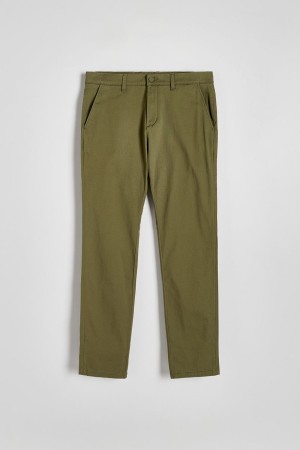 Light Olive Reserved Chino Slim Fit Men's Trousers | GFEA-25468