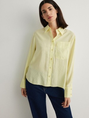 Light Yellow Reserved Modal Blend Women's Shirts | RWFI-06451