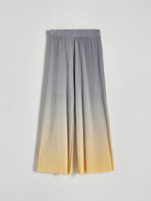 Multicolor Reserved Pleated Wide Leg Women's Trousers | KSYC-76325