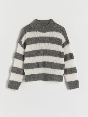 Multicolor Reserved Stripe Girls' Sweaters | BFVO-71594