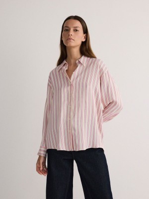 Multicolor Reserved Viscose Women's Shirts | UERD-96041