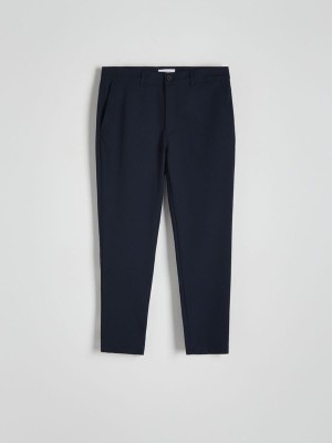 Navy Reserved Chino Slim Fit Men's Trousers | LURM-73954