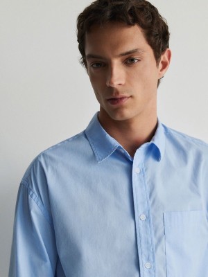 Navy Reserved Comfort Fit Men's Shirts | DKMX-39072