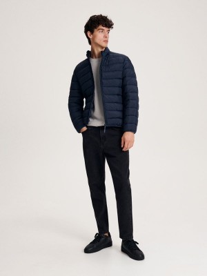 Navy Reserved Quilted Men's Jackets | TNLA-83057