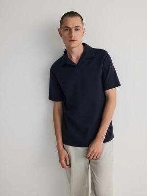 Navy Reserved Regular Fit Men's Polo Shirts | HEIM-39687