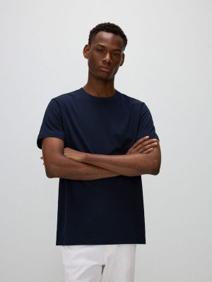 Navy Reserved Regular Fit Men's T-shirts | FSKW-70934