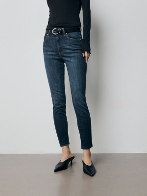 Navy Reserved Sculpt Women's Jeans | FNAU-52741