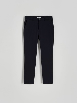 Navy Reserved Slim Men's Trousers | SDVY-71680