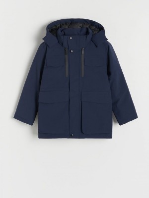 Navy Reserved Winterhood Boys' Jackets | BHDQ-35106