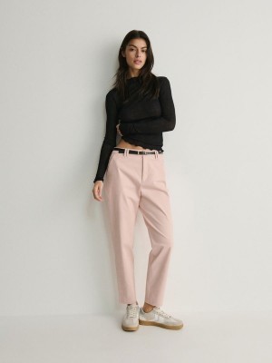 Pink Reserved Chino With Women's Trousers | GRZV-64790