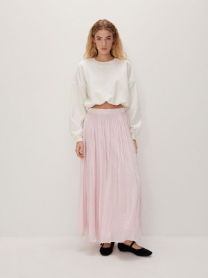 Pink Reserved Cotton Women's Skirts | UZEI-51086