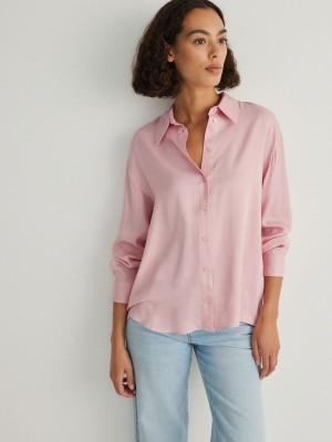 Pink Reserved Viscose Women's Shirts | AVRJ-30458